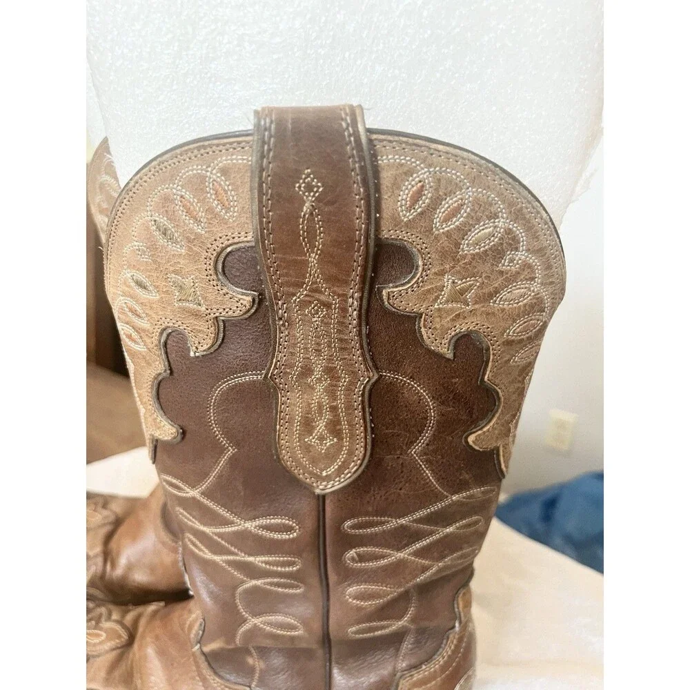 Ariat Zealous Overlay Snip Toe Decrative Western Cowboy Boots Size 10 40.5 Tan